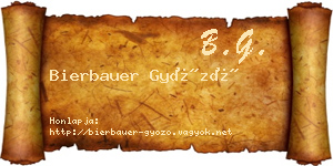 Bierbauer Győző névjegykártya